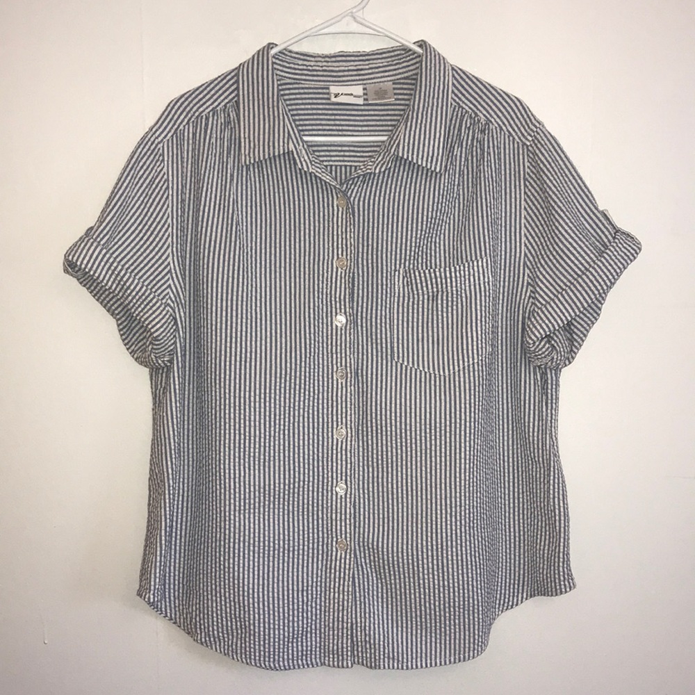Venezia Blue & White Striped Button-Down Shirt